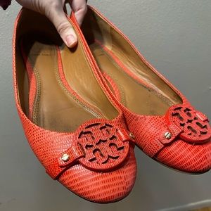 Tori Burch mini miller ballet flat melon Coral womens size 8